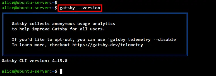 check gatsby cli version