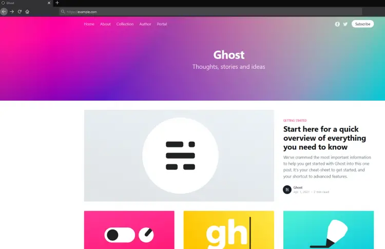 Ghost Homepage