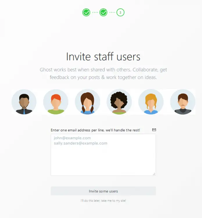 Ghost Staff Invite Page