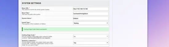 Gibbon System Settings