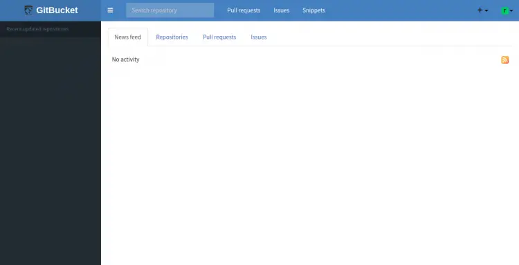 GitBucket dashboard