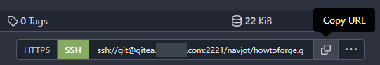 Gitea Copy SSH URL
