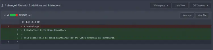 Gitea Commit Details