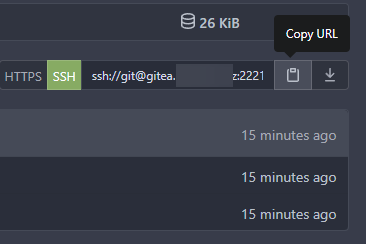 Gitea Copy SSH URL