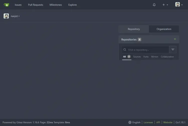 Gitea Dashboard