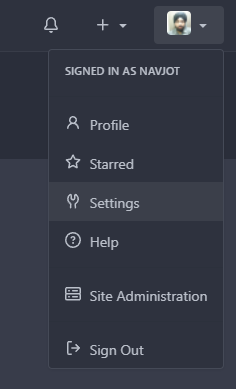 Gitea Profile Settings Button