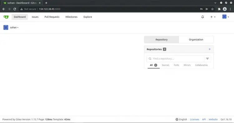 Gitea Dashboard
