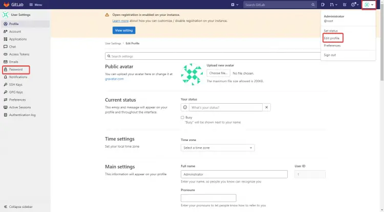 Accessing the GitLab Web UI