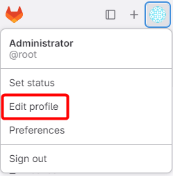 GitLab Edit Profile button