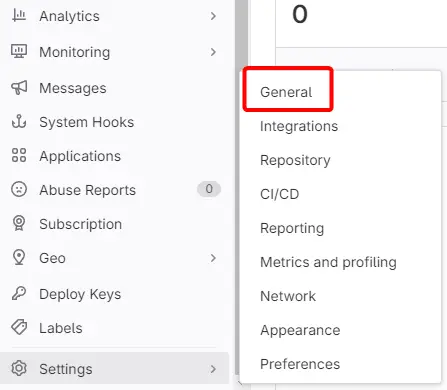 GitLab General Admin Settings