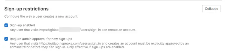 GitLab Sign-up restrictions