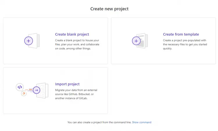 Gitlab Create Project page