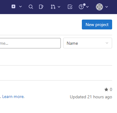 Gitlab New Project Button