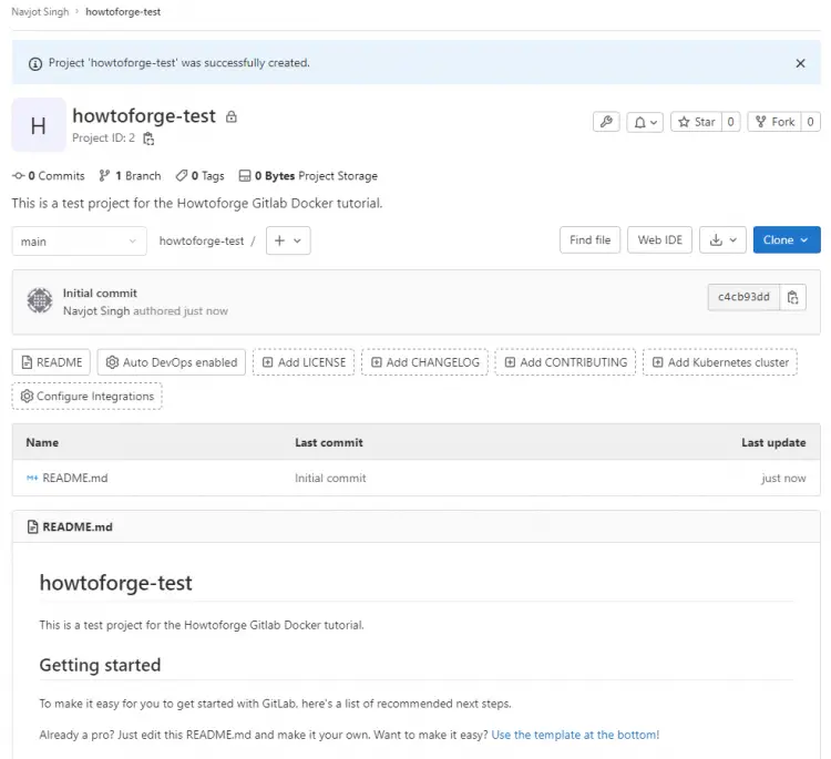 Gitlab Project Page