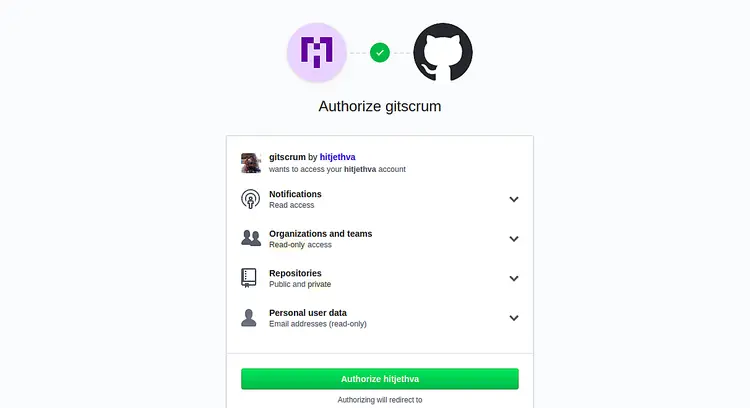 Authorize GitScrum