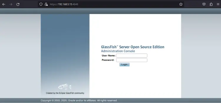 glassfish login page