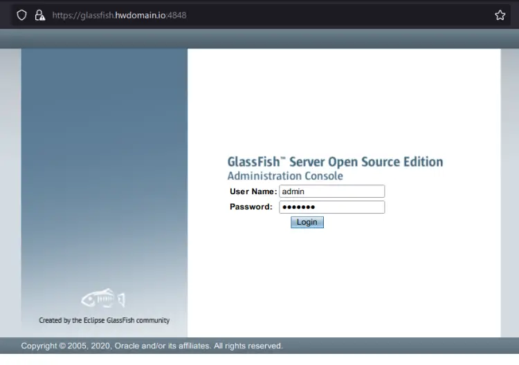 GlassFish login