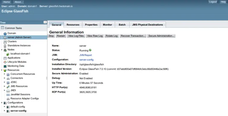 GlassFish status