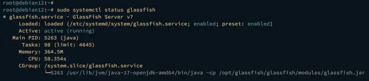 check glassfish service