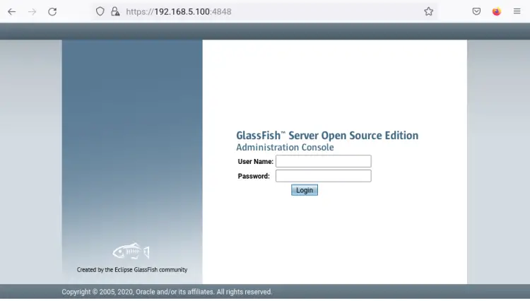 glassfish login page