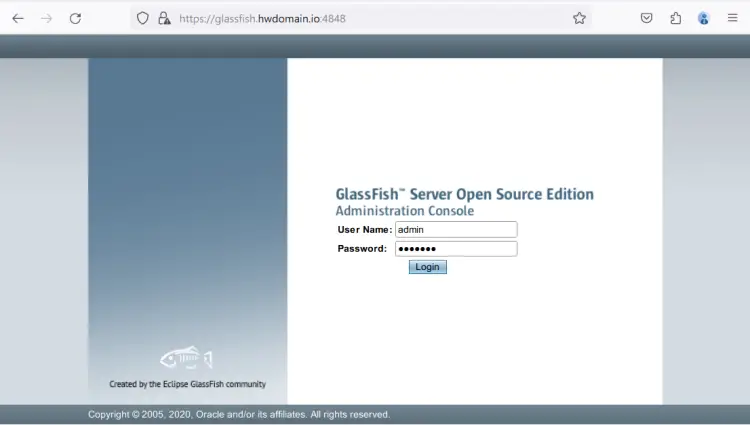 login page