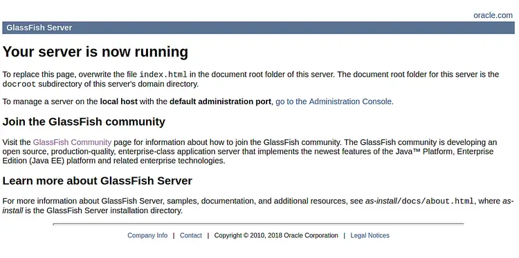 GlassFish default page