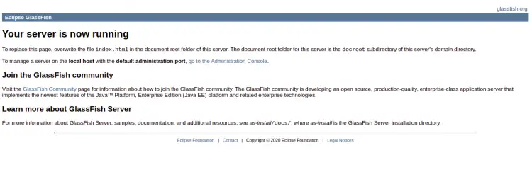 GlassFish server is running