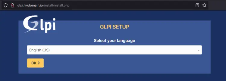 glpi installation page