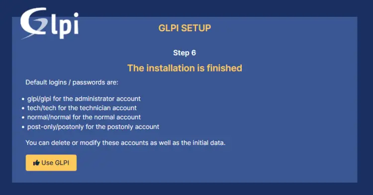 installation finished