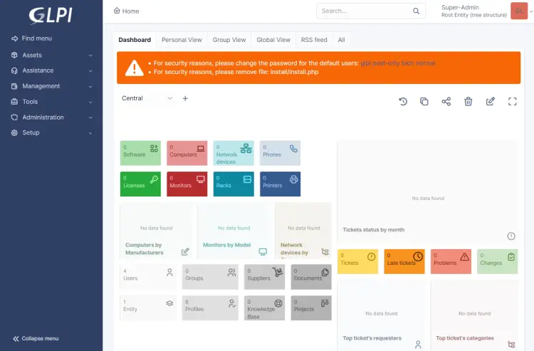 glpi dashboard