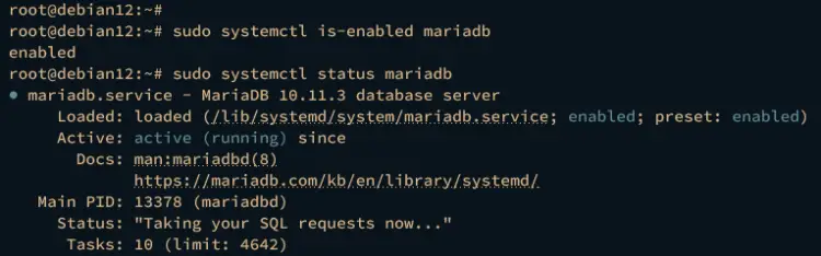 check mariadb