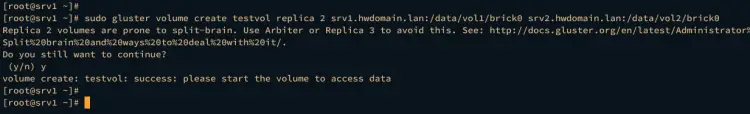 create volume glusterfs
