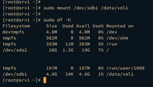 mount filesystems