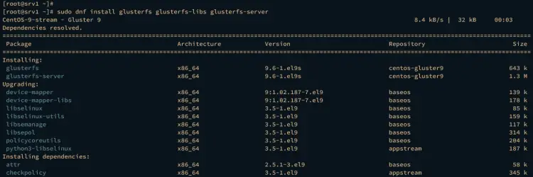installing glusterfs