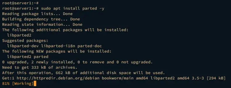install parted