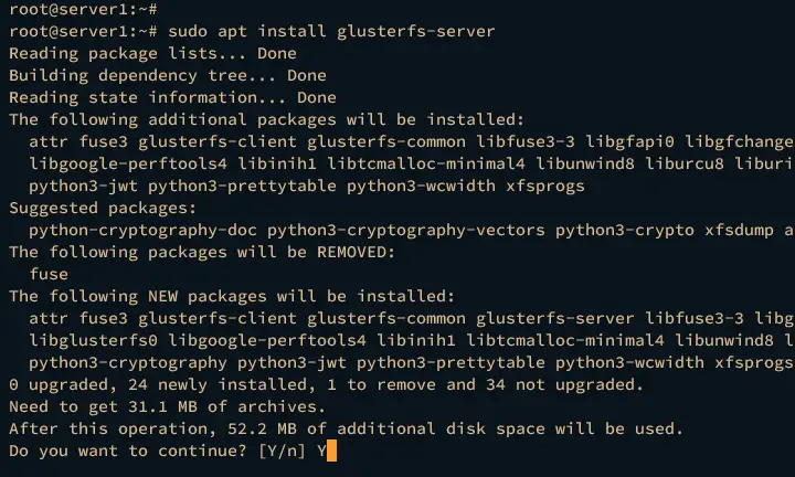 install glusterfs server