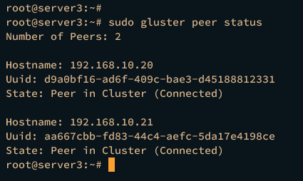 peer status server3