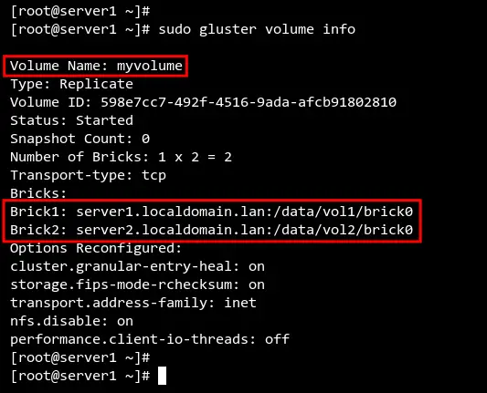 check glusterfs volume
