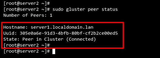 check peer status server2