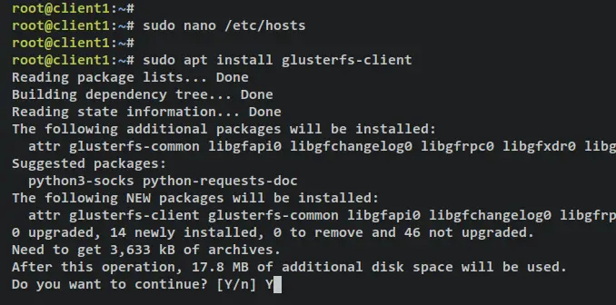 install glusterfs client