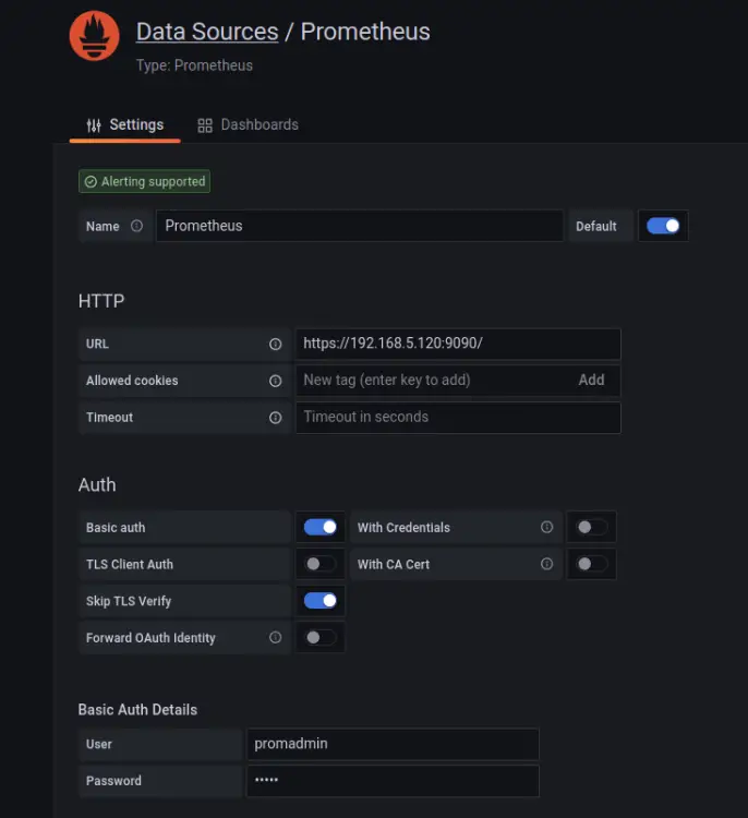 add prometheus data source