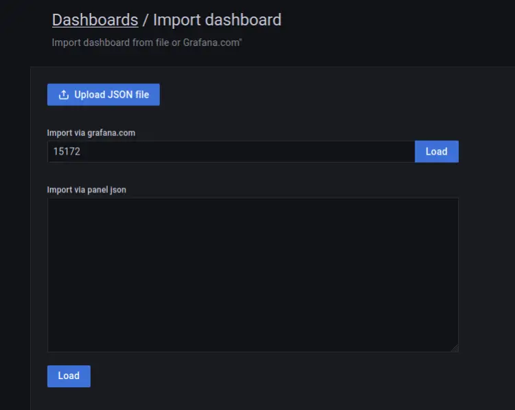 import dashboard id