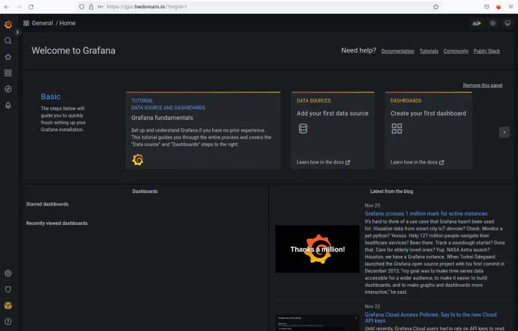 Grafana dashboard