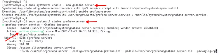 Verify Grafana service status