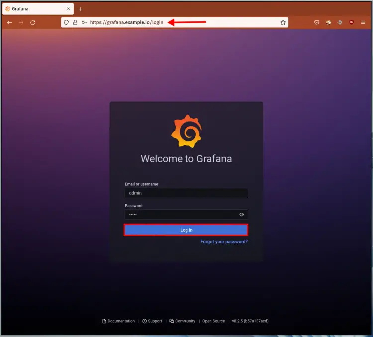 Grafana Login Page