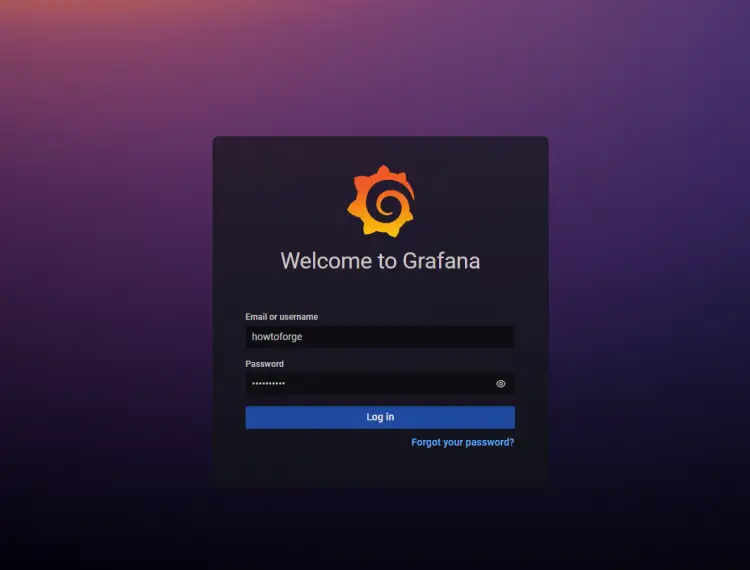 log in grafana