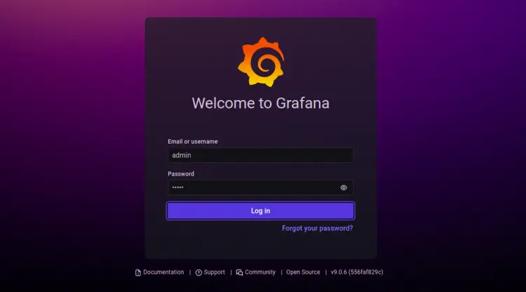 Grafana login