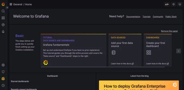 Grafana dashboard