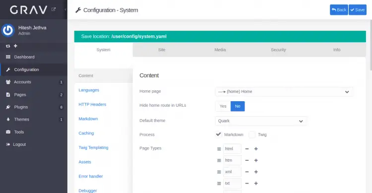 System configuration