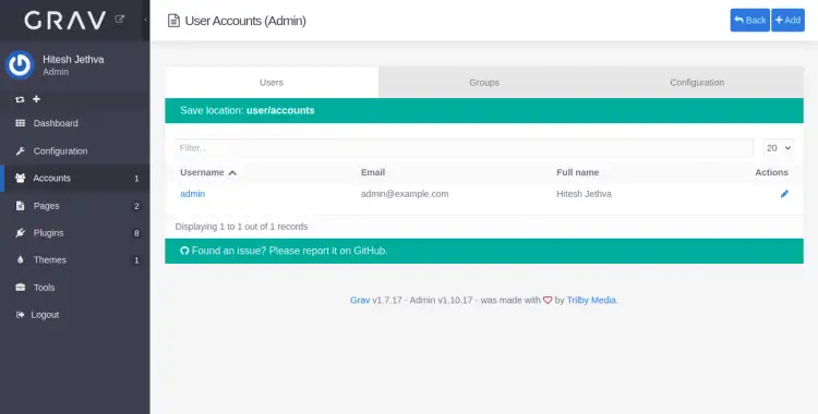 User accounts